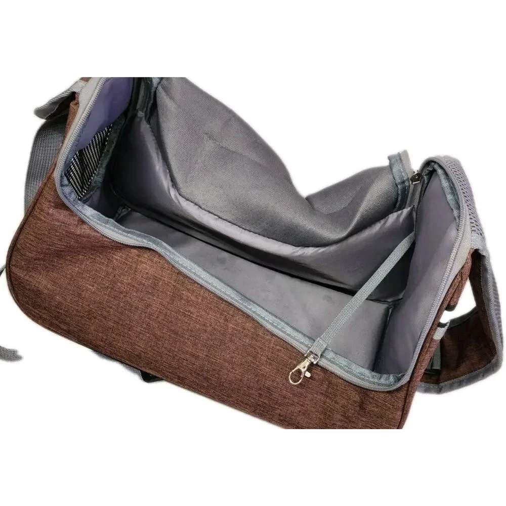 Over the shoulder dog sling/carrier for small dog And Cats . Black/Grey/ Brown